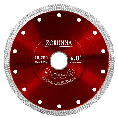 Vista 13 de ZORUNNA - 2 cuchillas de diamante de 4 pulgadas para amoladora, hoja de corte de azulejos de 7/8 pulgadas