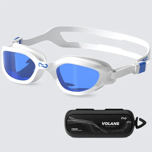 Vista 13 de COPOZZ Gafas de natación para mujeres adultas, gafas de natación para mujeres y hombres, antivaho sin fugas, protección UV para adultos