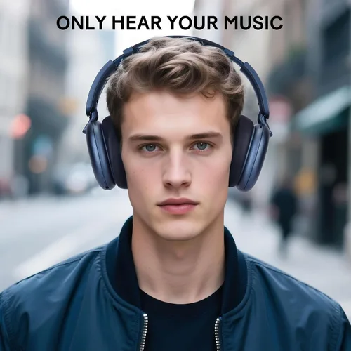 Vista 8 de C6 Active Noise Cancelling Headphones, Wireless Over Ear Bluetooth Headphones, 60H Playtime, Lightweight Folding Deep Bass Comfort Fit Ear Cups