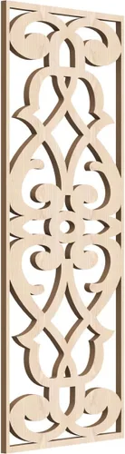 Vista 160 de 9 3/8"W x 24 3/8"H x 1/4"T Bellaire Decorativos Paneles de pared de madera calado, abedul