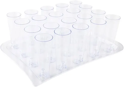 Vista 2 de Restaurantware Vasos de plástico rectos de 4.5 onzas, 100 vasos de cóctel altos, bandejas se venden por separado, vasos de champán transparente