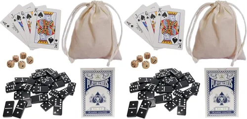 Vista 7 de WE Games Double 6 Dominoes Combo Set - Juegos de viaje 12 en 1 para familias y adultos - Juegos de dados y póker
