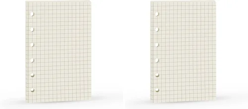 Vista 7 de Recambio para planificador de carpeta de 6 agujeros con 4 diseños básicos, repuesto para cuaderno A7, 100gsm, puntos, cuadrícula, línea, papel en 80