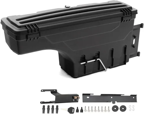 Vista 22 de PIT66 Caja de almacenamiento para cama de camión lado derecho compatible con Ford F150 1997-2014