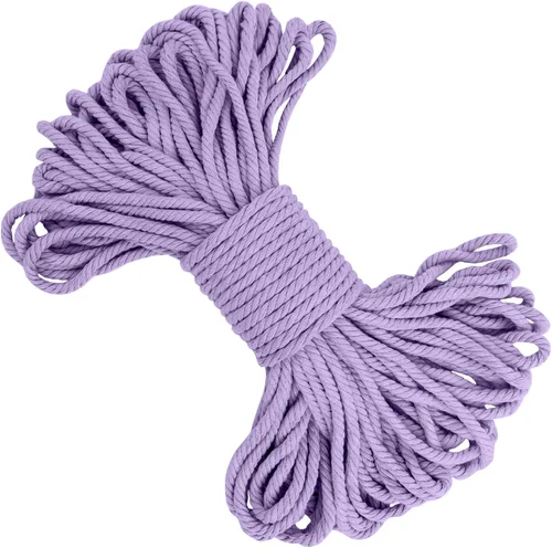 Vista 52 de Cuerda de macramé de 0.197 in x 22 yardas, cuerda gruesa de hilo de algodón natural, cuerda de colores para colgar plantas de macramé, para colgar