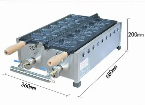 Vista 2 de Tipo antiadherente comercial 6pcs/time de la máquina de los pescados del fabricante de Taiyaki del LPG Taiyaki