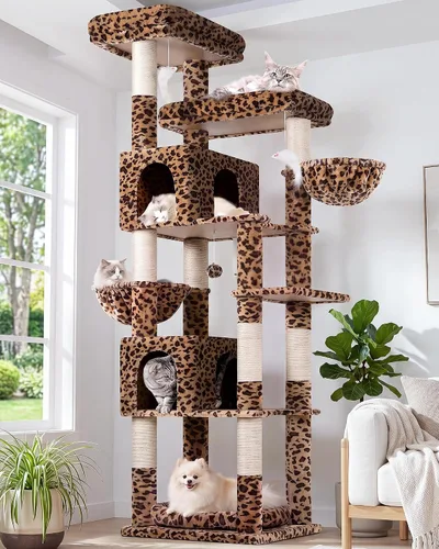 Vista 12 de Globlazer Árbol para gatos resistente, árbol para gatos extra grande de 81 pulgadas para gatos de interior y adultos, torre resistente para gatos