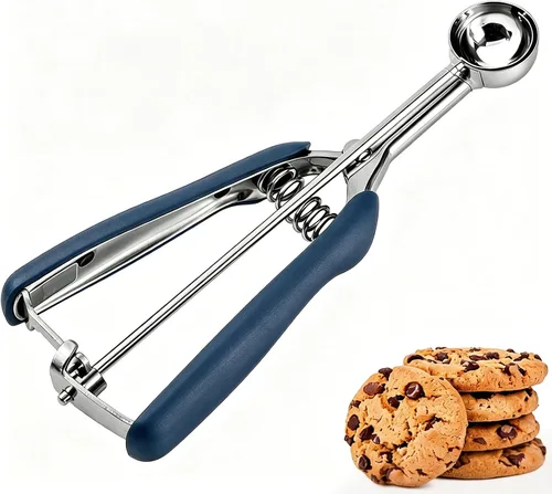 Vista 9 de JUNADAEL J Cuchara de galletas de 4 cucharadas, cucharadas de galletas de 2 onzas para hornear, cuchara para magdalenas para hornear, agarre cómodo