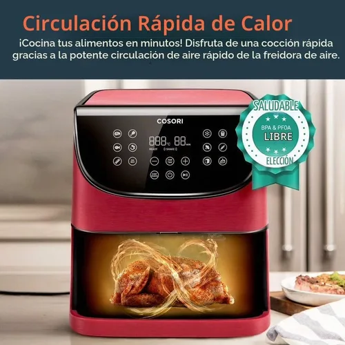 Vista 2 de COSORI - Freidora de aire 5.5 litros XL eléctrica sin aceite, horno de aire caliente con 11 funciones programables y recordatorio