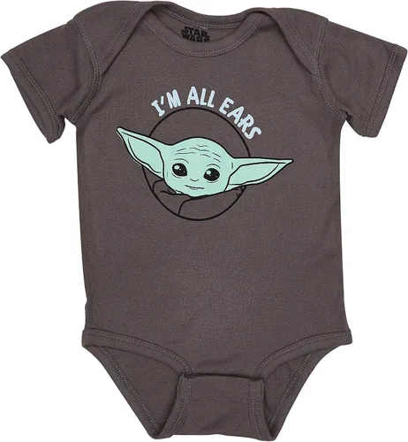 Vista 5 de Star Wars baby-boys Baby Yoda Bodysuit Three Pack Baby Clothes