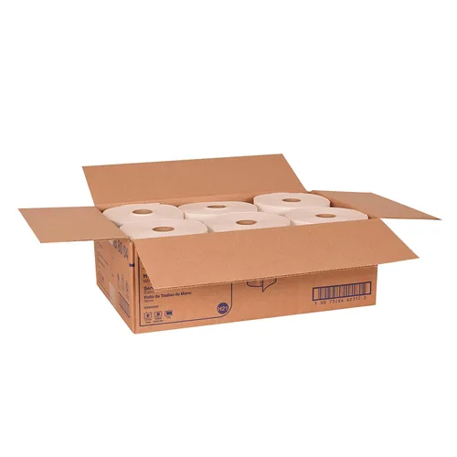 Vista 4 de Tork Rollo de toalla de mano de papel blanco H21, universal, 100% fibra reciclada, 6 rollos x 800 pies, RB8004