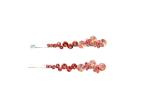 Vista 27 de Faship - Un par de pinzas para el cabello con diseño floral AB (2 unidades)