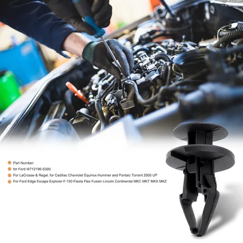 Vista 7 de 30 clips de retención de nailon negro para guardabarros y guardabarros compatibles con Ford W712196-S300 Edge Escape F-150 GM 11589293 Buick