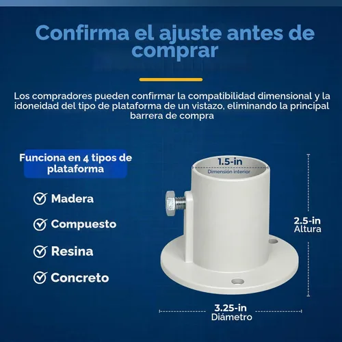 Vista 4 de Blue Wave - Bridas de escalera de piscina de aluminio fundido para piscinas sobre el suelo, paquete de 2