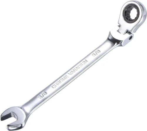 Vista 15 de uxcell Llave combinada de trinquete de cabeza flexible de 9/32 pulgadas SAE 72 dientes 12 puntos de trinquete de caja terminada herramientas