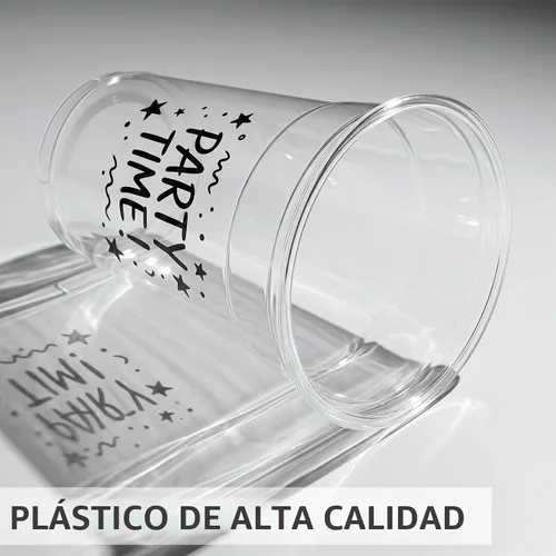 Vista 3 de VITEVER 100 Juegos - Vasos de plástico transparente de 12 oz con tapas y pajitas, vasos desechables para café helado, batidos, malteadas, bebidas