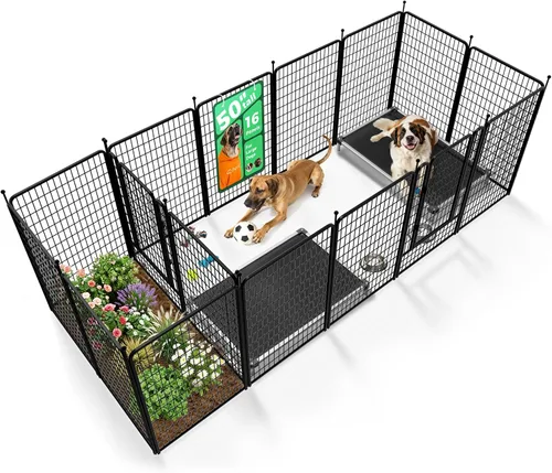 Vista 28 de FXW Rollick - Corralito para perros para patio, campamento con casa rodante, patentado, 24 pulgadas, 2 paneles Fácil instalación, resistente