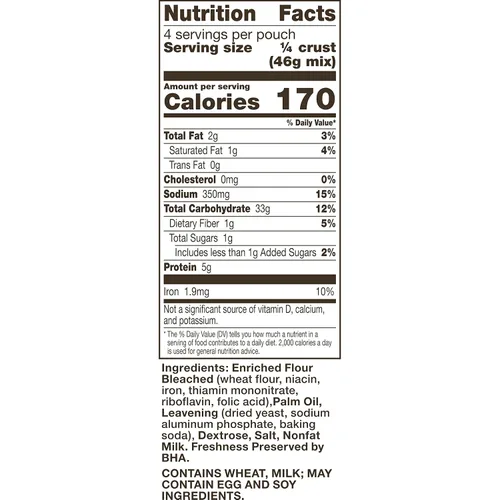 Vista 4 de Mezcla para masa de pizza Betty Crocker, hace una corteza de 12 pulgadas, 6.5 oz. Just Add Hot Water, Rest 5 Minutes, Add Toppings And Bake, Makes