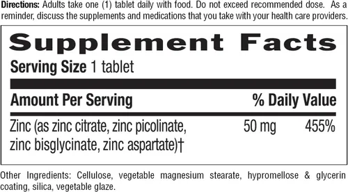 Vista 2 de Country Life Target-Mins Zinc 50 mg 90 tabletas – Suplementos de zinc para la salud inmune – Zinc 50mg – Soporte de zinc