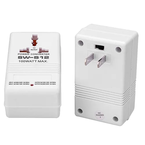 Vista 5 de Walfront Convertidor de corriente de 50 W, convertidor de voltaje de 2 canales AC110V/120V a 220V/240V, adaptador de viaje elevador y descendente