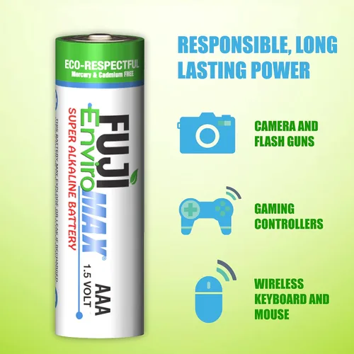 Vista 4 de Fuji Batteries 4400BP2 EnviroMax AAA Super Alcalinas Baterías (paquete de 2), 1 ea