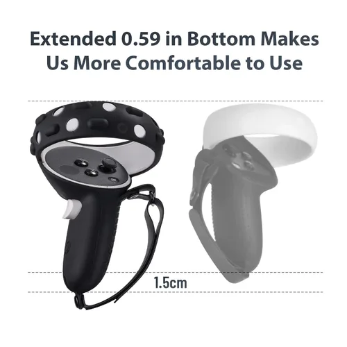 Vista 4 de for Oculus Quest 2 Silicone Case Accessory with VR Case Cover, Silicone VR Face Cover Pad and Quest 2 Touch Controller Grip Cover, Lens Cover
