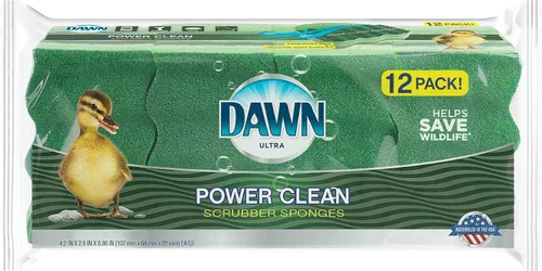 Vista 6 de Dawn Power Clean - Esponjas para fregar en forma de cuña, paquete de 3, color verde