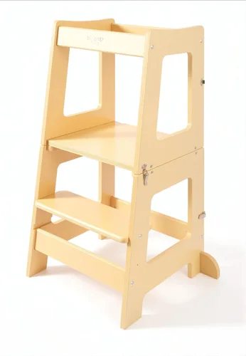 Vista 10 de Taburete de madera ajustable de 3 niveles para niños pequeños, color gris
