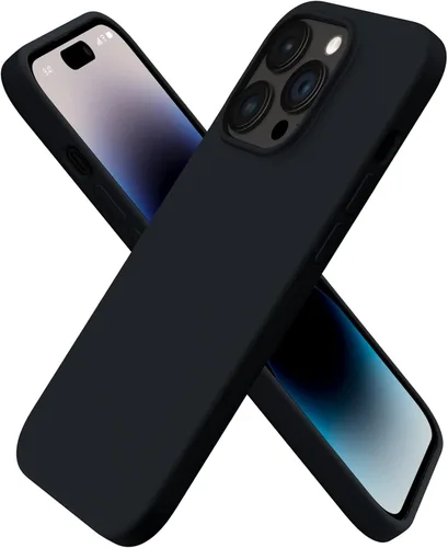 Vista 21 de ORNARTO - Funda para iPhone 14 Pro de 6.1 pulgadas, silicona líquida delgada, azul bebé 3-Layer Full Covered Soft Gel Rubber, Non-Slip Grip