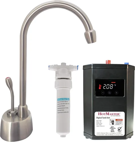 Vista 15 de Westbrass DT1F271-12 Develosah - Grifo dispensador de agua caliente de 9 pulgadas con sistema de tanque digital HotMaster DigiHot y filtro de agua
