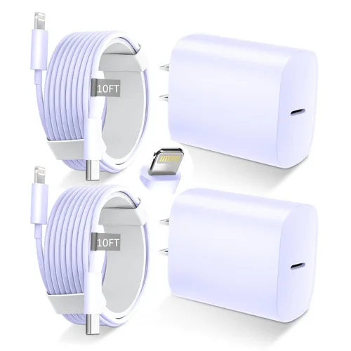 Vista 9 de DiHines Cargador rápido para teléfono 14 13 12 11, cable de carga Lightning de 3 pies con bloque de carga USB C de 20 W para teléfono 14/14 Pro