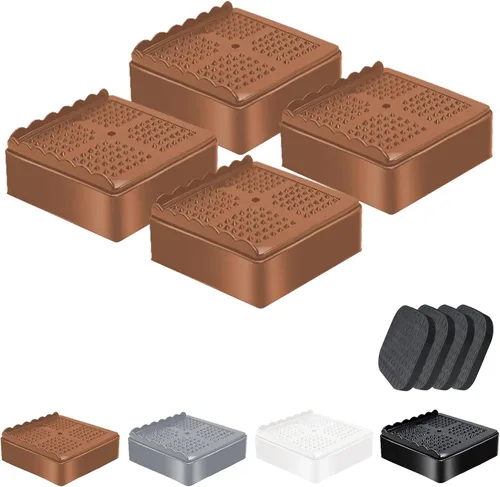 Vista 20 de shouwuhho Elevadores de muebles, paquete de 12 elevadores de cama con agarre antideslizante y soporte resistente, elevación de 1 pulgada, 2