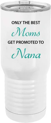 Vista 3 de Only the Best Moms Get Promoted to Nana Silver 20 oz Stainless Steel Vacuum Double-Walled Insulated Tumbler Travel Coffee Mug with Clear Lid