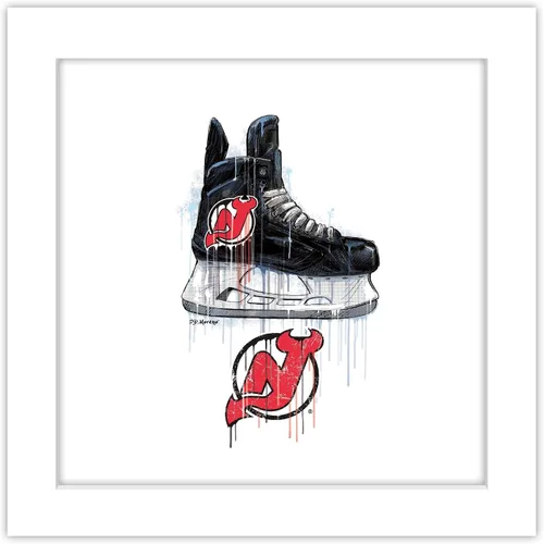 Vista 10 de Trends International Gallery Pops NHL New Jersey Devils - Arte de pared de patín de goteo, versión enmarcada negra, 12 x 12 pulgadas