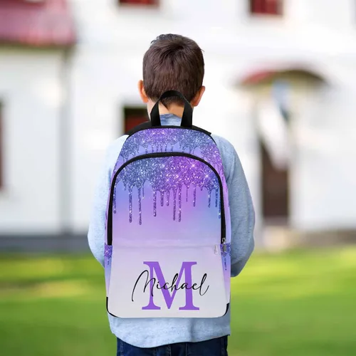 Vista 2 de MyPupSocks Mochila escolar personalizada con nombre personalizado mochila unisex, Multi 03, Mochilas Daypack