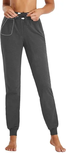 Vista 4 de SEVEGO Pantalones deportivos de algodón ligero con bolsillos con cremallera para mujer, 30323436