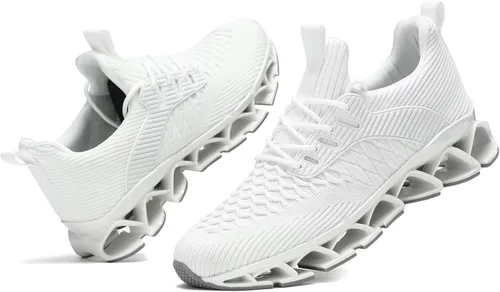 Vista 4 de Zapatos deportivos para hombre sin cordones para correr, caminar, tenis con cuchilla, informales, cómodos, antideslizantes, para el trabajo