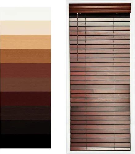 Vista 16 de TailorView Cortinas de ventana horizontales de madera personalizables sin cordón - Paletas de 2 pulgadas - Alabastro - Montaje interior o exterior.