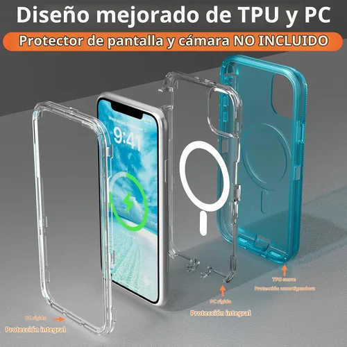 Vista 5 de Follaroma Funda para iPhone 11, Compatible con MagSafe, Fundas de Teléfono de Protección Resistente a Prueba de Golpes de Servicio Pesado
