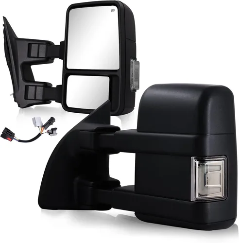 Vista 8 de Espejos de remolque Siziom para Ford F250 F350 F450 F550 Super Duty 1999-2016/2000-2005 Ford Excursion con juego de par de espejos laterales con luz