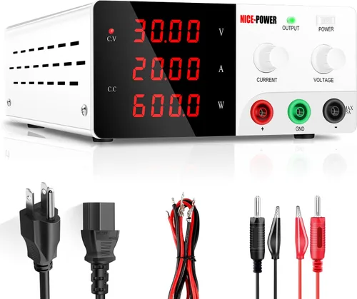 Vista 12 de NICE-POWER Fuente de alimentación de CC variable, fuente de alimentación de banco de alta potencia de 15V 60A 900W con perilla de codificador