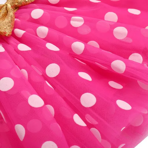 Vista 4 de Traje de bebé para niñas del primer segundo cumpleaños vestido de mariquita de ratón diadema con lunares y falda tutú con una sesión de fotos