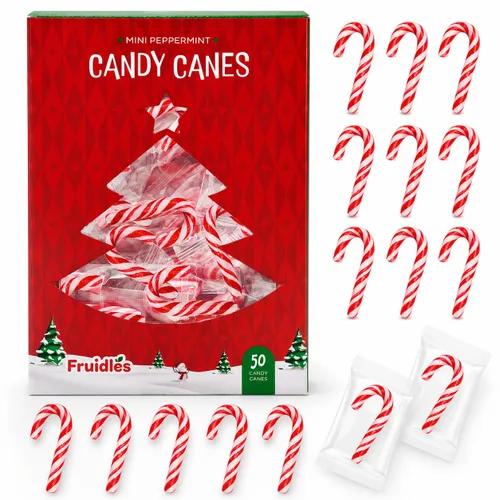 Vista 9 de Fruidles 500 Mini Bastones de Caramelo de Navidad Mini's Chupetines, Sabor a Menta, Envueltos Individualmente, 2 pulgadas, Paquete de 500