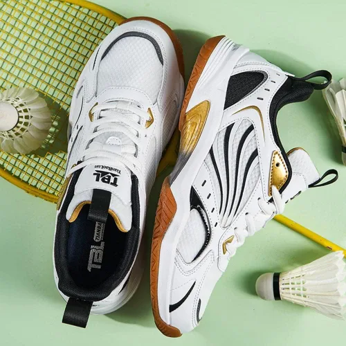 Vista 4 de Maylrvjv Zapatos de bádminton para hombre, ligeros, resistentes al desgaste, para entrenamiento de cancha, raqueta, squash, tenis atléticos