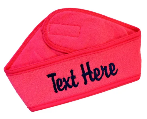 Vista 8 de Funny Girl Designs Diadema de spa personalizada bordada con texto personalizado de tu elección (negro)