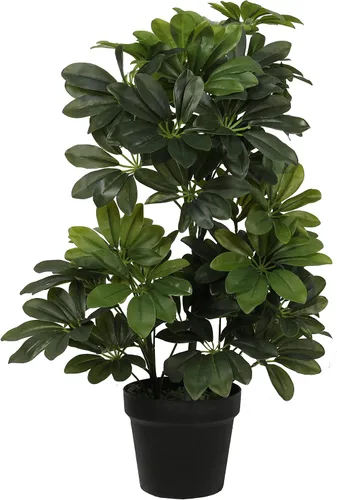 Vista 3 de Una planta artificial en maceta de palmera Schefflera para interiores y exteriores de 40 pulgadas