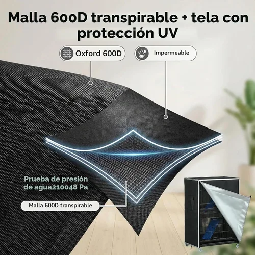 Vista 2 de Funda para jaula de pájaros, 600D para jaula de pájaros para noche, resistente e impermeable, fundas de jaula de pájaros para noche, fundas de jaula