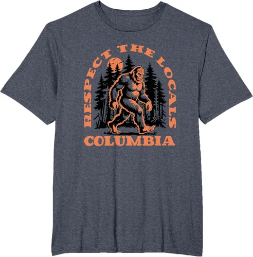 Vista 13 de Columbia Bigfoot Respect the Locals - Camiseta retro Sasquatch