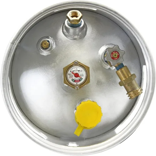 Vista 5 de Flame King tanque de propano de aluminio de 33.5 lb para montacargas con manómetro, cumple con DOT y TC, diseño resistente y liviano