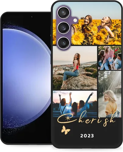 Vista 15 de Funda personalizada para Samsung Galaxy S23 Ultra con nombre de foto y texto - Funda suave y fina para teléfono móvil S 23 Ultra (negra) de 6.8